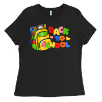 Black back to school with school bag Ladies Tee - texasbilliewilder
