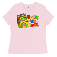 Bubblegum Pink back to school with school bag Ladies Tee - texasbilliewilder