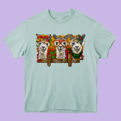 Christmas Alpacas Heavy Core Tee Designed By Barkaloodesign