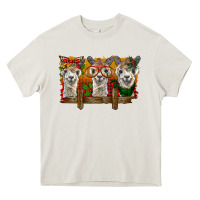 Cream Christmas alpacas Heavy Core Tee - BarkalooDesign