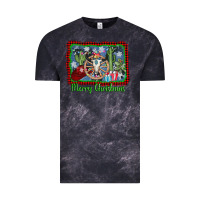 Cloud Black merry christmas western bull skull Vintage Tee - AdoDesignShop