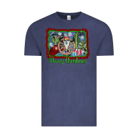 Vintage Denim merry christmas western bull skull Vintage Tee - AdoDesignShop