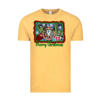 Vintage Mustard merry christmas western bull skull Vintage Tee - AdoDesignShop