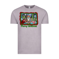 Vintage Zinc merry christmas western bull skull Vintage Tee - AdoDesignShop
