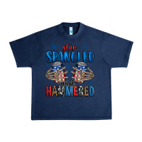 Navy star spangled and hammered skeleton hand Urban Heavy Tee - Jasminsmagicworld