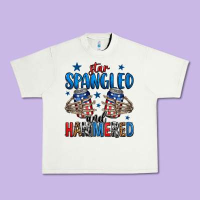 Star Spangled And Hammered Skeleton Hand Urban Heavy Tee Designed By Jasminsmagicworld