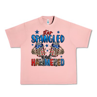 Salmon star spangled and hammered skeleton hand Urban Heavy Tee - Jasminsmagicworld