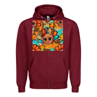 Burgundy thanksgiving turkey and cone with tartan seamless pattern bbs Zipper Hoodie - BundleAndBundleShop