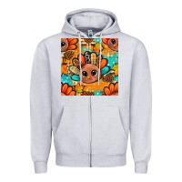 Heather Grey thanksgiving turkey and cone with tartan seamless pattern bbs Zipper Hoodie - BundleAndBundleShop