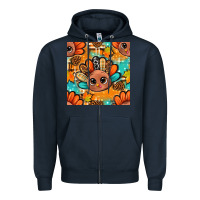 Navy thanksgiving turkey and cone with tartan seamless pattern bbs Zipper Hoodie - BundleAndBundleShop