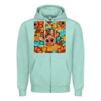 Seafoam thanksgiving turkey and cone with tartan seamless pattern bbs Zipper Hoodie - BundleAndBundleShop