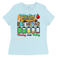 Baby Blue battery life of a bus driver Ladies Tee - texasbilliewilder