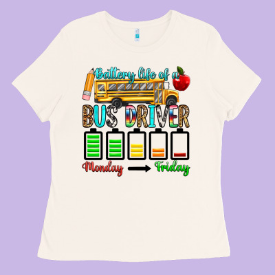 Battery Life Of A Bus Driver Ladies Tee Designed By Texasbilliewilder