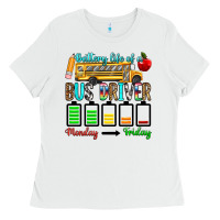 White battery life of a bus driver Ladies Tee - texasbilliewilder