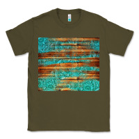 Army Green turquoise  leather and wooden pattern tumbler Classic Tee - Jasminsmagicworld