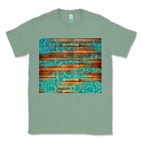 Turquoise  Leather And Wooden Pattern Tumbler Classic Tee | Teevron