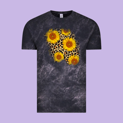 Leopard Sunflower Patch Vintage Tee Designed By Adodesignshop