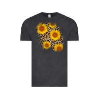 Vintage Black leopard sunflower patch Vintage Tee - AdoDesignShop