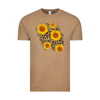 Vintage Coffee leopard sunflower patch Vintage Tee - AdoDesignShop
