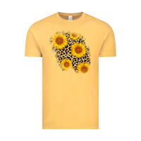 Vintage Mustard leopard sunflower patch Vintage Tee - AdoDesignShop