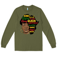 Army Green black woman africa silhouette Long Sleeve Tee - MaliasSmallBusiness