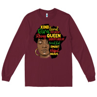 Burgundy black woman africa silhouette Long Sleeve Tee - MaliasSmallBusiness