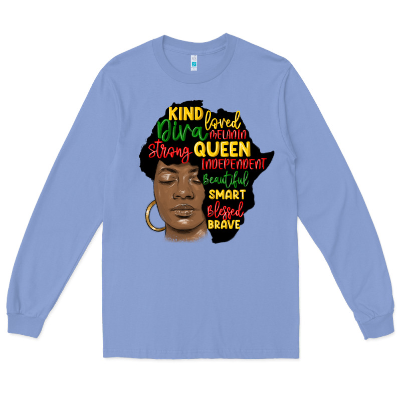 Black Woman Africa Silhouette Long Sleeve Tee by MaliasSmallBusiness | Teevron