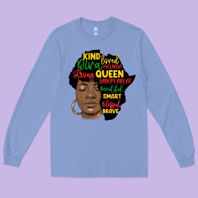 Black Woman Africa Silhouette Long Sleeve Tee Designed By Maliassmallbusiness