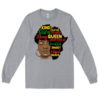 Heather Grey black woman africa silhouette Long Sleeve Tee - MaliasSmallBusiness