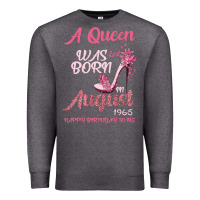 Charcoal Heather A Queen Was Born In August 1965 Happy Birthday To Me 55 Years Old Premium Sweatshirt - Bettercallsaul