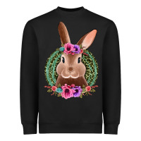 Black western leopard and flowers easter bunny Heavyweight Sweatshirt - Jasminsmagicworld