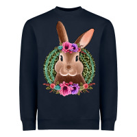 Navy western leopard and flowers easter bunny Heavyweight Sweatshirt - Jasminsmagicworld