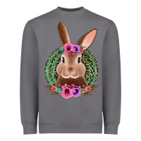 Storm western leopard and flowers easter bunny Heavyweight Sweatshirt - Jasminsmagicworld