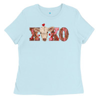 Baby Blue xoxo charolais calf Ladies Tee - RanaPortraitStore