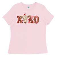 Bubblegum Pink xoxo charolais calf Ladies Tee - RanaPortraitStore