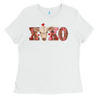 White xoxo charolais calf Ladies Tee - RanaPortraitStore