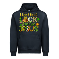 Navy I don't need luck i've got Jesus Urban Hoodie - CowGirlArtShop
