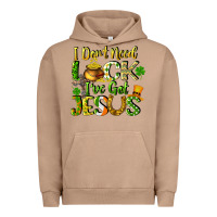 Pigment Burro I don't need luck i've got Jesus Urban Hoodie - CowGirlArtShop