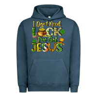 Pigment Midnight Navy I don't need luck i've got Jesus Urban Hoodie - CowGirlArtShop