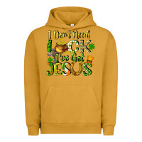 Pigment Peanut Butter I don't need luck i've got Jesus Urban Hoodie - CowGirlArtShop