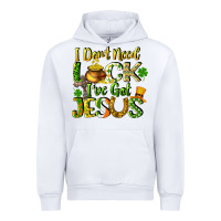 White I don't need luck i've got Jesus Urban Hoodie - CowGirlArtShop