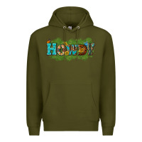 Army Green Western Howdy Premium Hoodie - texasbilliewilder