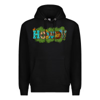 Black Western Howdy Premium Hoodie - texasbilliewilder