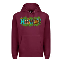 Burgundy Western Howdy Premium Hoodie - texasbilliewilder