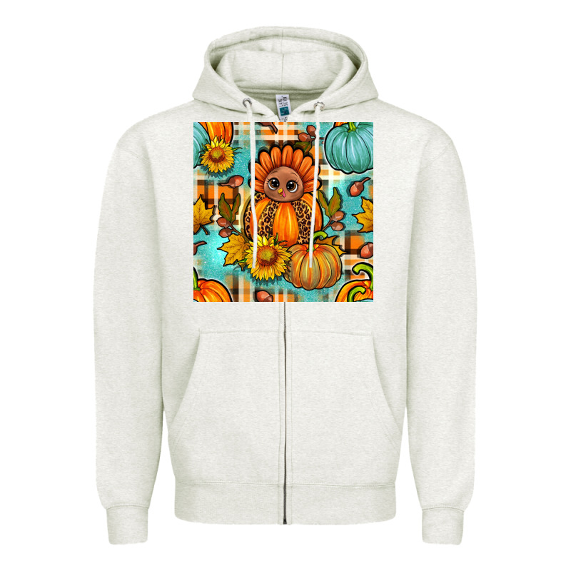 Thanksgiving Turkey With Tartan Seamless Pattern Bbs Zipper Hoodie by BundleAndBundleShop | Teevron