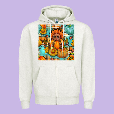 Thanksgiving Turkey With Tartan Seamless Pattern Bbs Zipper Hoodie Designed By Bundleandbundleshop