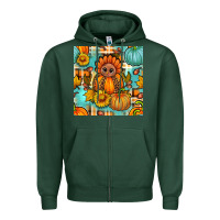 Sports Green thanksgiving turkey with tartan seamless pattern bbs Zipper Hoodie - BundleAndBundleShop