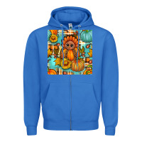 True Royal thanksgiving turkey with tartan seamless pattern bbs Zipper Hoodie - BundleAndBundleShop