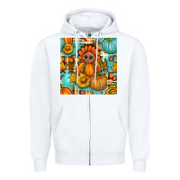 White thanksgiving turkey with tartan seamless pattern bbs Zipper Hoodie - BundleAndBundleShop