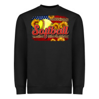 Black Western American Flag Softball Heavyweight Sweatshirt - LillyAllenDesigns